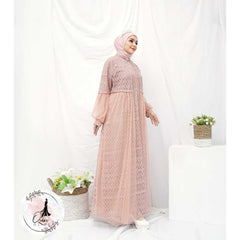 GAMIS OZIAS BROKAT ARABELLA 09866 LD 105 & LD 120 I Gamis Jumbo Premium I Gamis Busui Friendly Muslim Santai Nyaman Panjang