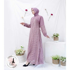 GAMIS OZIAS BROKAT KAGURA 09859 LD 105CM I Gamis Remaja Ngaji I Gamis Busui Friendly Muslim Panjang