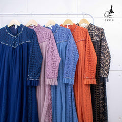 GAMIS OZIAS BROKAT FIMELA 09918 LD 105 I Gamis Pesta Muslimah Panjang Mewah