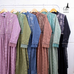 Ozias - Gamis Brokat Import 09925 Ld 105 I Gamis Kondangan Wanita I Gamis Cantik Wanita