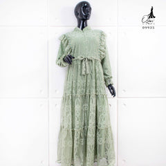 GAMIS OZIAS BROKAT 09935 LD 20 I Gamis Pesta Cantik I Gamis Wisuda 2XL