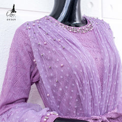GAMIS OZIAS BROKAT 09369 LD 105 I Gamis Tangan Balon I Gamis Formal Nyaman Panjang Mewah
