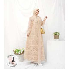GAMIS OZIAS BROKAT KAGURA 09856 LD 105 & 120 I Gamis Kondangan Cantik I Gamis Pesta Nyaman Panjang Muslim Santai