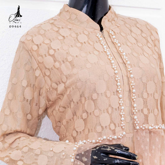 GAMIS OZIAS BROKAT IMPORT 09464 LD 105 I Gamis Fashion Muslimah I Gamis Busui Friendly Panjang Nyaman