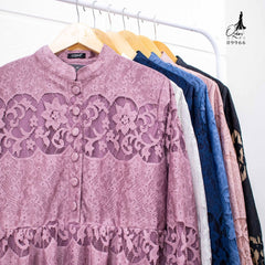 GAMIS OZIAS BROKAT JASMINE 09966 LD 105 I Gamis Cantik Wanita I Gamis Santai