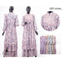 GAMIS OZIAS CERUTY SAKURA 03988 LD 105 I Gamis Fashion Busui I Gamis Kondangan Wanita Muslim Nyaman