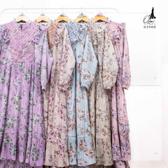 GAMIS OZIAS CERUTY SAKURA 03988 LD 105 I Gamis Fashion Busui I Gamis Kondangan Wanita Muslim Nyaman
