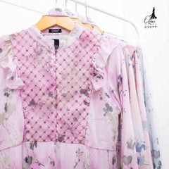 GAMIS OZIAS CERUTY SAKURA 03977 LD 105 I Gamis Kondangan Mewah I Busui Friendly Motif Muslim