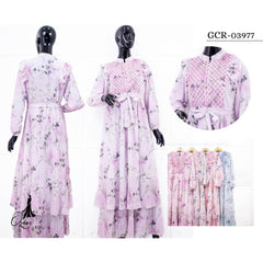 GAMIS OZIAS CERUTY SAKURA 03977 LD 105 I Gamis Kondangan Mewah I Busui Friendly Motif Muslim