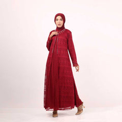 GAMIS OZIAS BROKAT IMPORT PREMIUM 09922 LD 105 I Gamis Kondangan Simpel I Gamis Wisuda Wanita Panjang