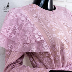 GAMIS OZIAS BROKAT GARDEN LACE 09836 LD 105CM I Gamis Simpel Wisuda I Gamis Lebaran Busui Friendly Muslim Nyaman