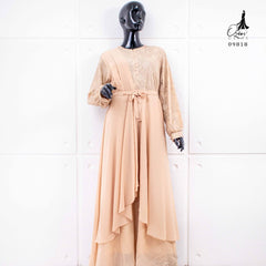 Ozias - Gamis Brokat Combi Ceruty 09818 Ld 105 I Gamis Muslimah Wanita I Gamis Kondangan Mewah