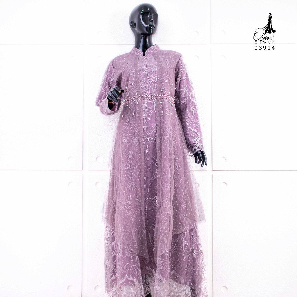 GAMIS OZIAS TILE ROSE 03914 LD 105 I Gamis Wanita Muslimah I Gamis Busui Friendly Mewah