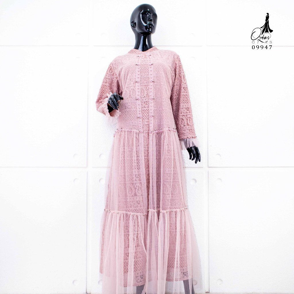 GAMIS OZIAS BROKAT KAGURA 09947 LD 105 l Gamis Pesta Mewah l Busana Muslimah Kondangan