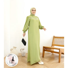 GAMIS OZIKO SIFON CERUTY POLOS 06429 LD 105 I Gamis Super Simpel I Fashion Muslimah Wanita Panjang Nyaman Santaic