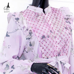 GAMIS OZIAS CERUTY SAKURA 03977 LD 105 I Gamis Kondangan Mewah I Busui Friendly Motif Muslim