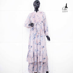 GAMIS OZIAS CERUTY SAKURA 03977 LD 105 I Gamis Kondangan Mewah I Busui Friendly Motif Muslim