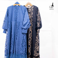 GAMIS OZIAS BROKAT JASMINE 09991 LD 105 120 I Gamis Kondangan Pesta I Gamis Wisuda Remaja Muslim Nyaman 2XL