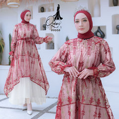 GAMIS OZIAS TILE 06443 LD 105 I Gamis Kondangan Cantik I Gamis Rompi Wanita