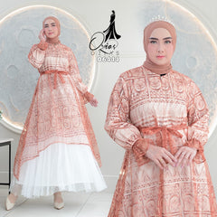 GAMIS OZIAS TILE MOSCREPE PREMIUM 06444 LD 105 I Gamis Fashion Muslimah I Gamis wisuda Rompi Nyaman Panjang