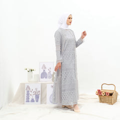 GAMIS OZIAS BROKAT BALIYA 09833 LD 105 I Gamis Kondangan Remaja I Fashion Muslimah Nyaman Panjang