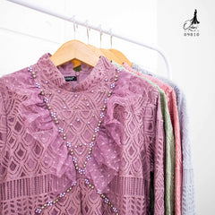 GAMIS OZIAS BROKAT BALIYA 09810 LD 105 I Gamis Pesta Kondangan I Gamis Wanita Muslimah Nyaman Santai