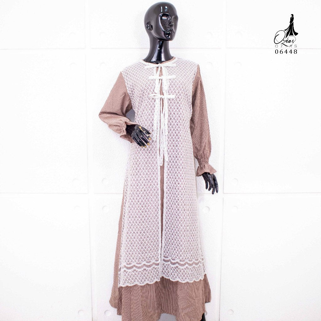GAMIS OZIAS OXFORD SALUR 06448 LD 105 I Gamis Kondangan Simpel I Gamis Casual Wisuda