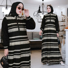 GAMIS OZIAS POLYLACE ZIGZAG 10008 LD 105 I Gamis Kondangan Cantik I Gamis Wanita Simpel