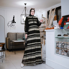 GAMIS OZIAS POLYLACE ZIGZAG 10008 LD 105 I Gamis Kondangan Cantik I Gamis Wanita Simpel