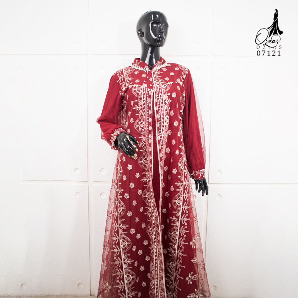GAMIS OZIAS TILE NAMIRA 07121 LD 105 I Gamis Tile Bordir I Gamis Pesta Wanita