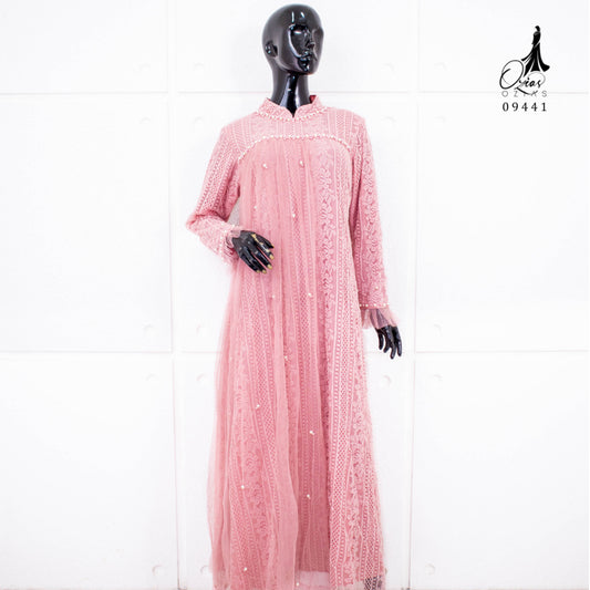 GAMIS OZIAS BROKAT 09441 LD 105 I Gamis Kondangan Simpel I Gamis Fashion Muslimah Panjang Santai