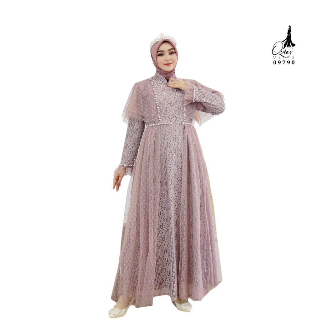 GAMIS OZIAS BROKAT 09790 LD 105 I Gamis Remaja Wisuda I Gamis Kondangan Cantik