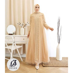 GAMIS OZIAS BROKAT 09677 LD 105 I Gamis Kondangan Simpel I Gamis Casual Remaja Nyaman