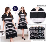 DRESS OZIKO POLLYLACE BROKAT AZURA 03119 03120 LD 105 I Dress Formal Kerja I Dress Casual Wanita Nyaman