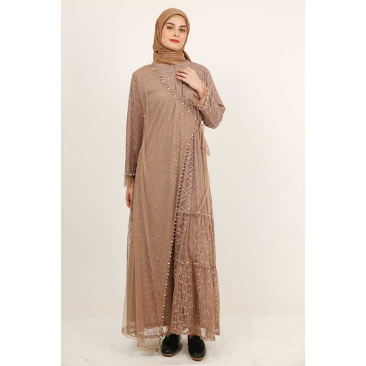GAMIS OZIKO BROKAT IORA CEILO 09916 LD 105CM I Gamis Mewah Kondangan I Gamis Busui Friendly Muslim Nyaman