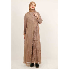 GAMIS OZIKO BROKAT IORA CEILO 09916 LD 105CM I Gamis Mewah Kondangan I Gamis Busui Friendly Muslim Nyaman