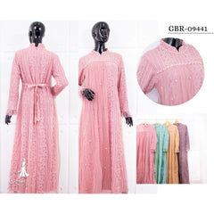 GAMIS OZIAS BROKAT 09441 LD 105 I Gamis Kondangan Simpel I Gamis Fashion Muslimah Panjang Santai