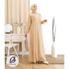 GAMIS OZIAS BROKAT 09677 LD 105 I Gamis Kondangan Simpel I Gamis Casual Remaja Nyaman