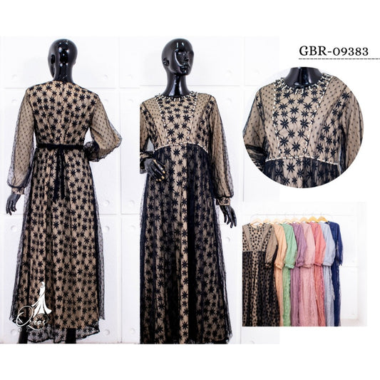 GAMIS OZIAS BROKAT 09383 LD 105 I Gamis Kondangan Remaja I Gamis Pesta Muslimah