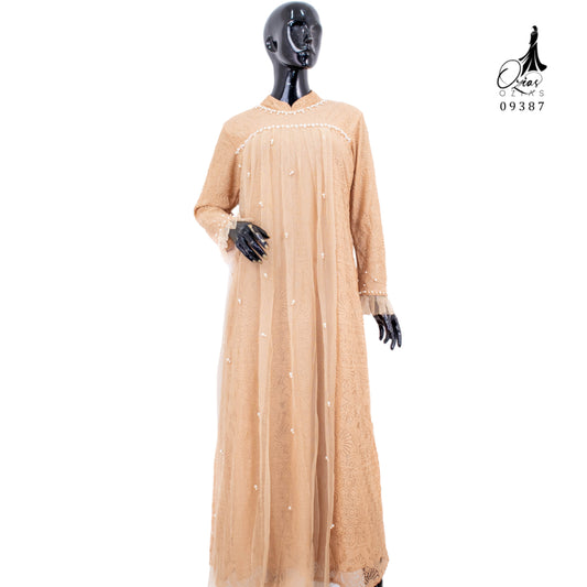 GAMIS OZIAS BROKAT 09387 LD 105 I Gamis Simpel Kondangan I Gamis Wisuda Remaja Motif Muslim Nyaman
