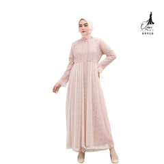 GAMIS OZIKO BROKAT IORA CEILO PREMIUM 09910 I Gamis Pesta Remaja I Gamis Busui friendly Muslim Nyaman 2XL