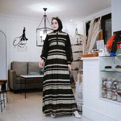 GAMIS OZIAS POLYLACE ZIGZAG 10008 LD 105 I Gamis Kondangan Cantik I Gamis Wanita Simpel