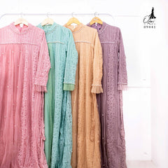 GAMIS OZIAS BROKAT 09441 LD 105 I Gamis Kondangan Simpel I Gamis Fashion Muslimah Panjang Santai