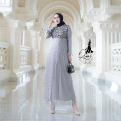 GAMIS OZIAS TILE 07115 LD 105 I Gamis Tile Bordir I Gamis Pesta