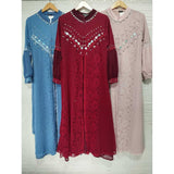 GAMIS OZIAS BROKAT ALYA 10012 LD 105 I Gamis Brokat Premium I Gamis Santai Wanita