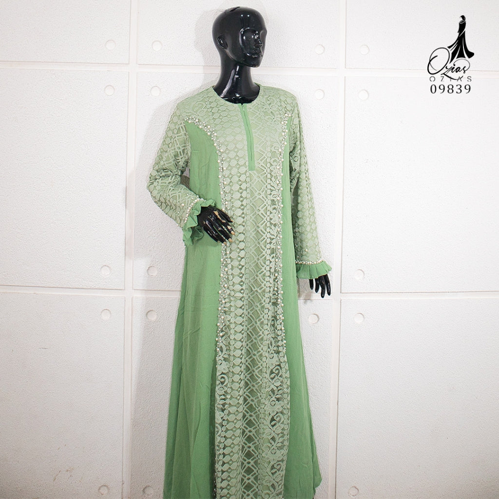 GAMIS OZIAS BROKAT ZIGZAG 09839 LD 105 I Gamis Fashion Muslimah I Gamis Busui Friendly Fit Nyaman
