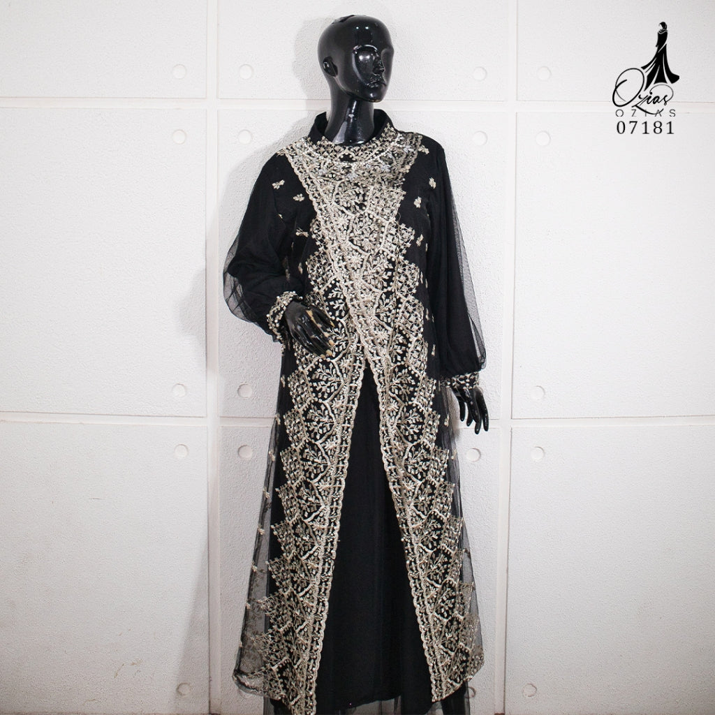 GAMIS OZIAS TILE 07181 LD 105 I Gamis Kondangan Mewah I Gamis Pesta TIle Bordir