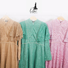 GAMIS OZIAS BROKAT GARDEN LACE 09861 LD 105 I Gamis Formal Wisuda I Gamis Simpel Busui Friendly Nyaman Muslim