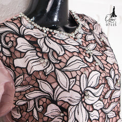 GAMIS OZIAS TILE 07115 LD 105 I Gamis Tile Bordir I Gamis Pesta