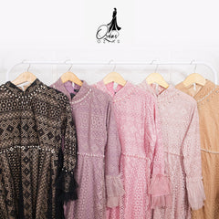 GAMIS OZIAS BROKAT IMPORT 09618 LD 105 I Gamis Fashion Simpel I Gamis Remaja Mewah